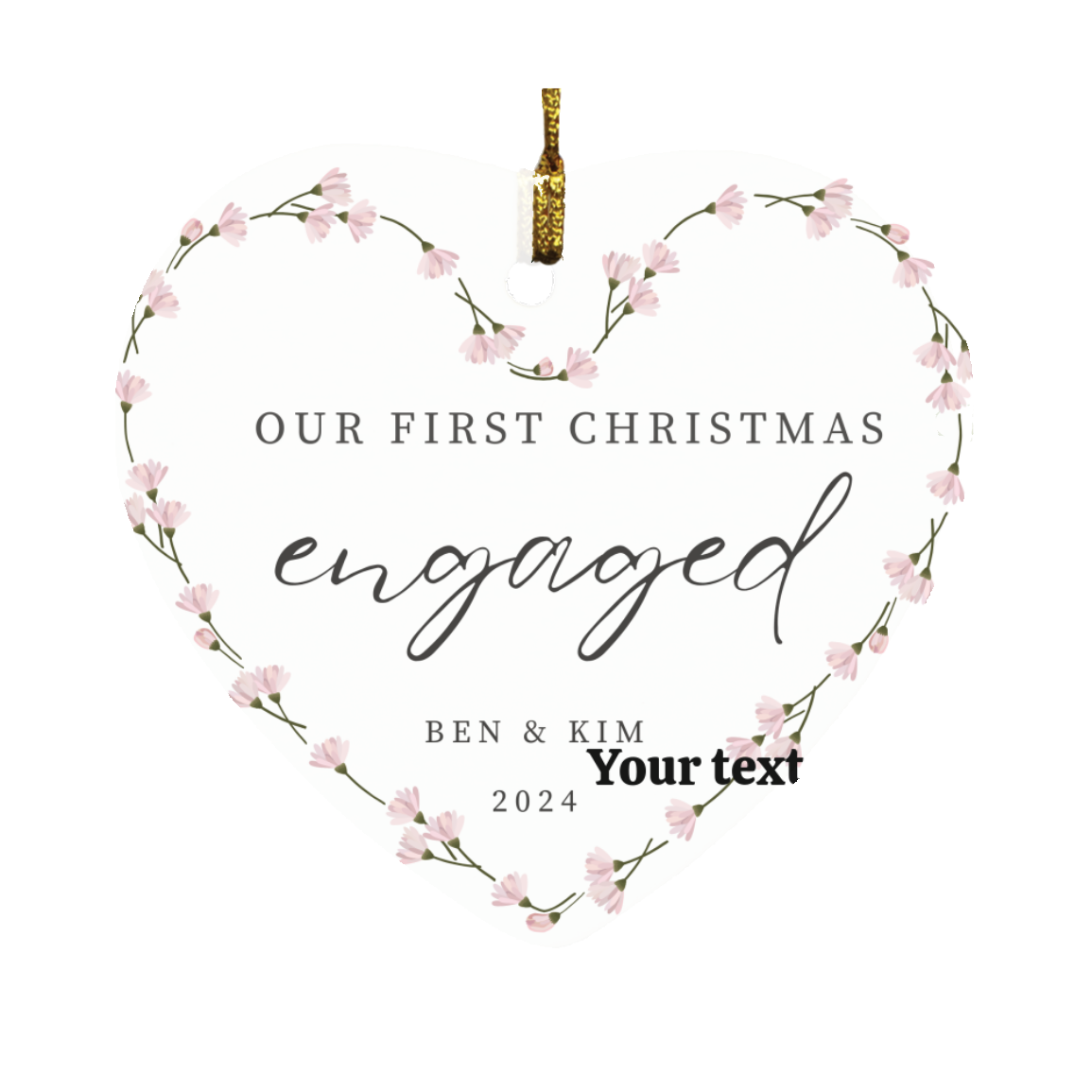 Custom Personalized Ceramic Ornament Our First Christmas Engaged