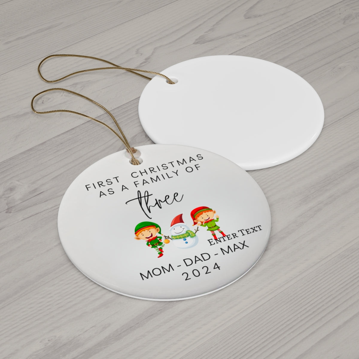 First Christmas Family of 3 Elves