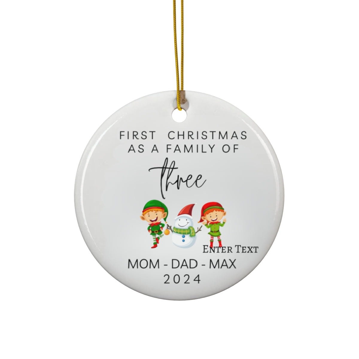 First Christmas Family of 3 Elves
