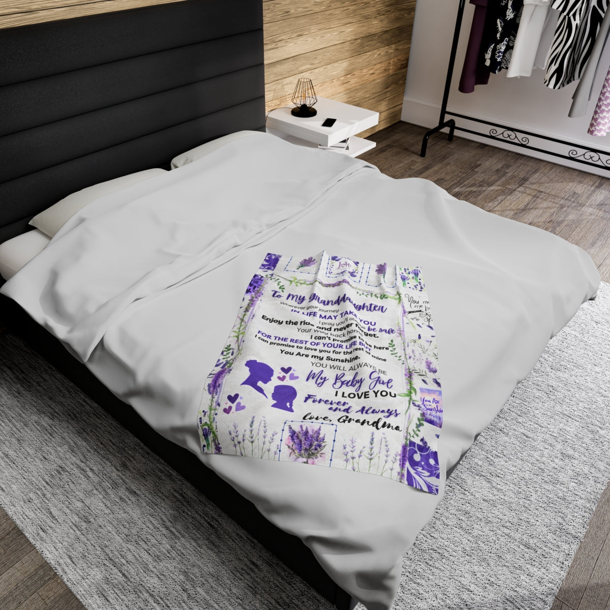 Custom Personalized Velveteen Plush Blanket
