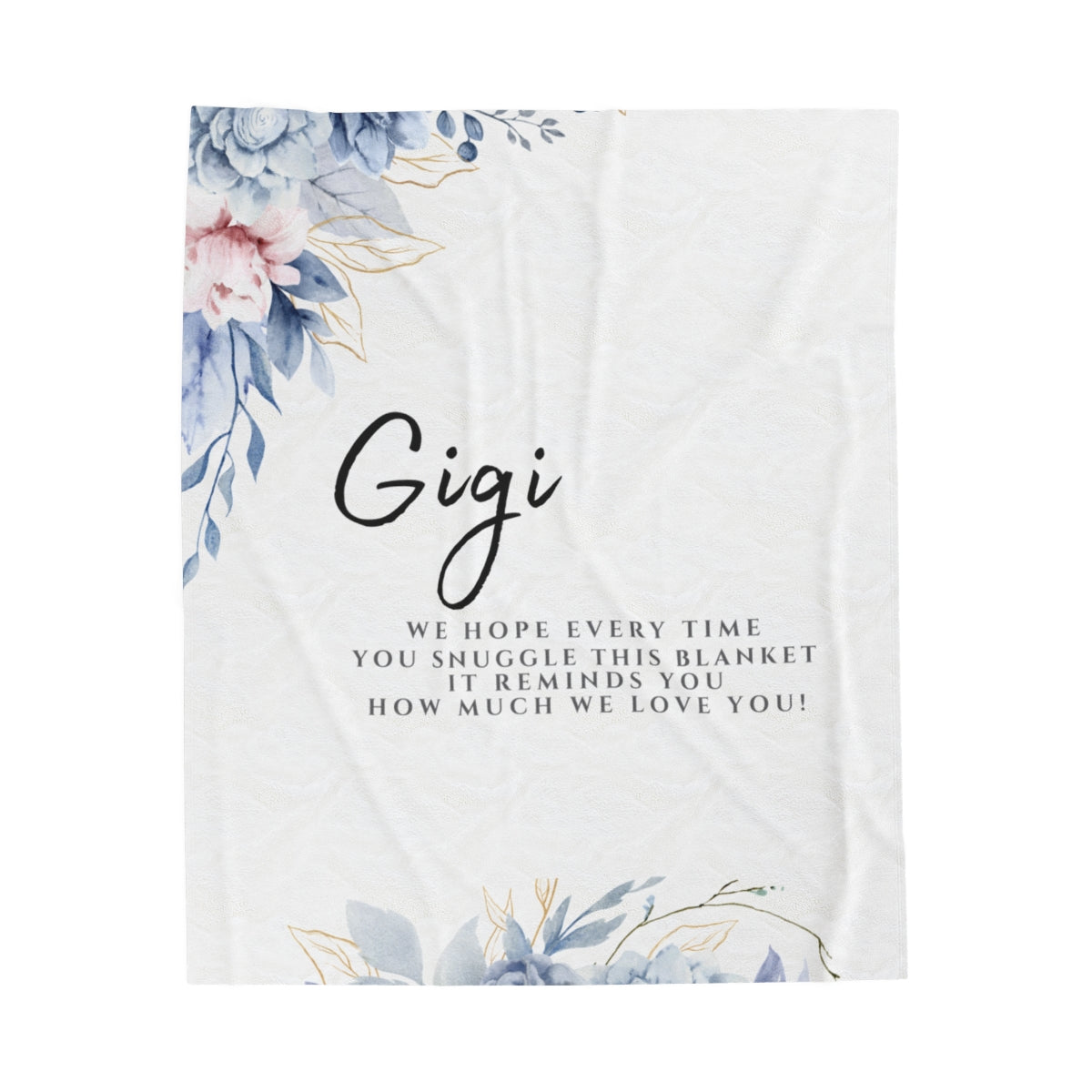 Velveteen Plush custom Personalized Blanket 30x40 Gigi