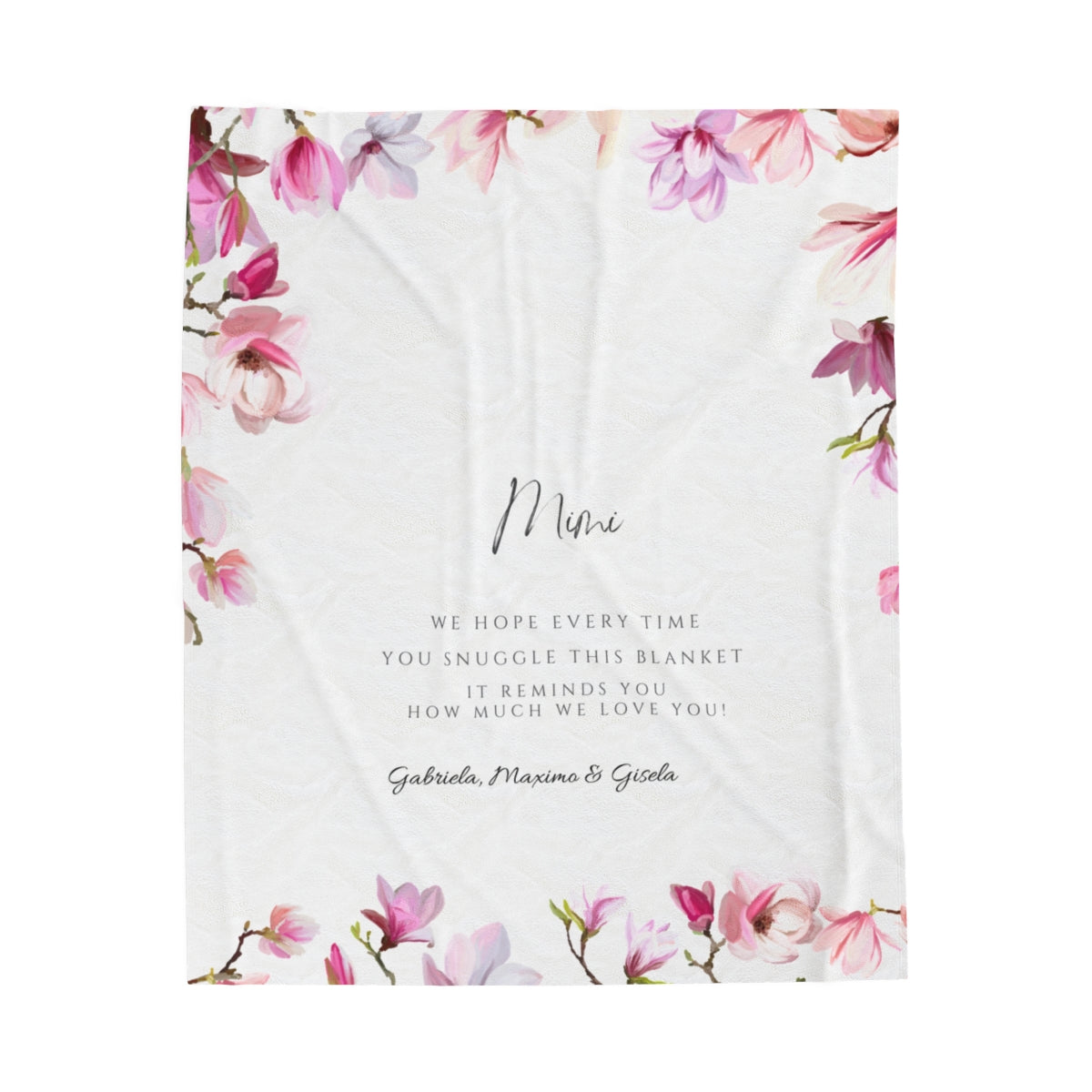 Custom Personalized Velveteen Plush Blanket Mimi