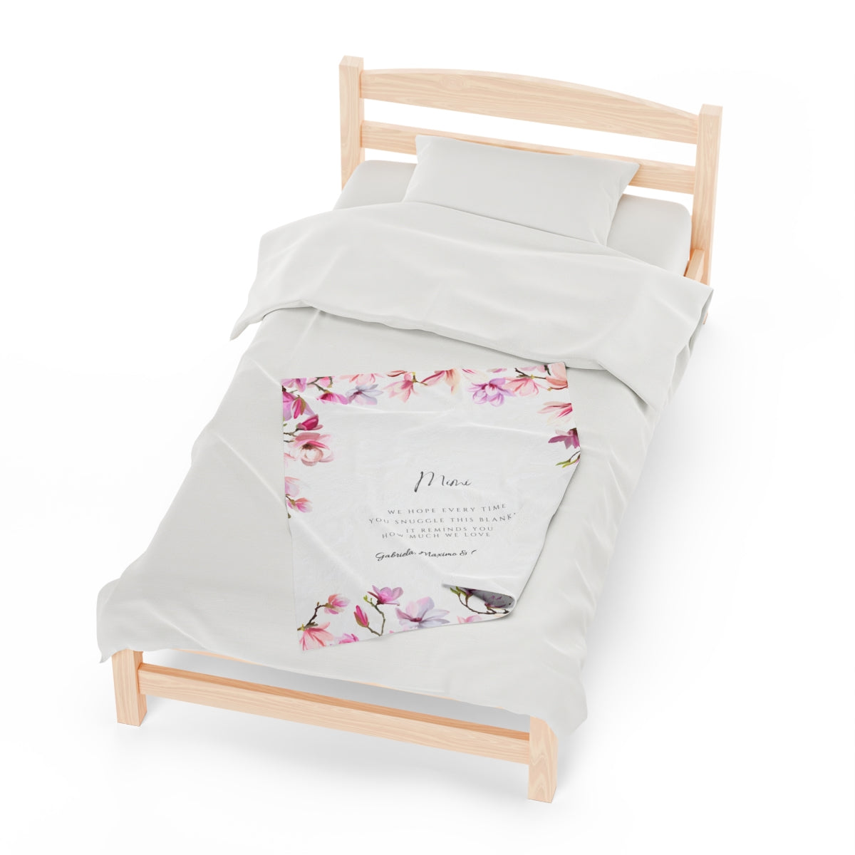 Custom Personalized Velveteen Plush Blanket Mimi