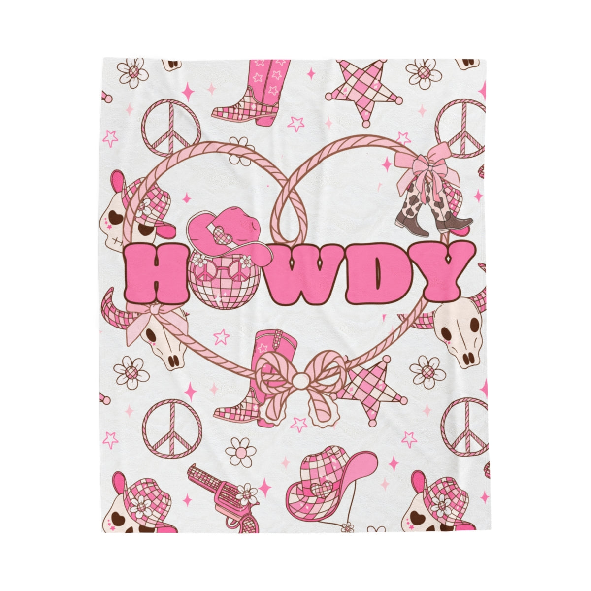 Custom Personalized Velveteen Plush Blanket Howdy