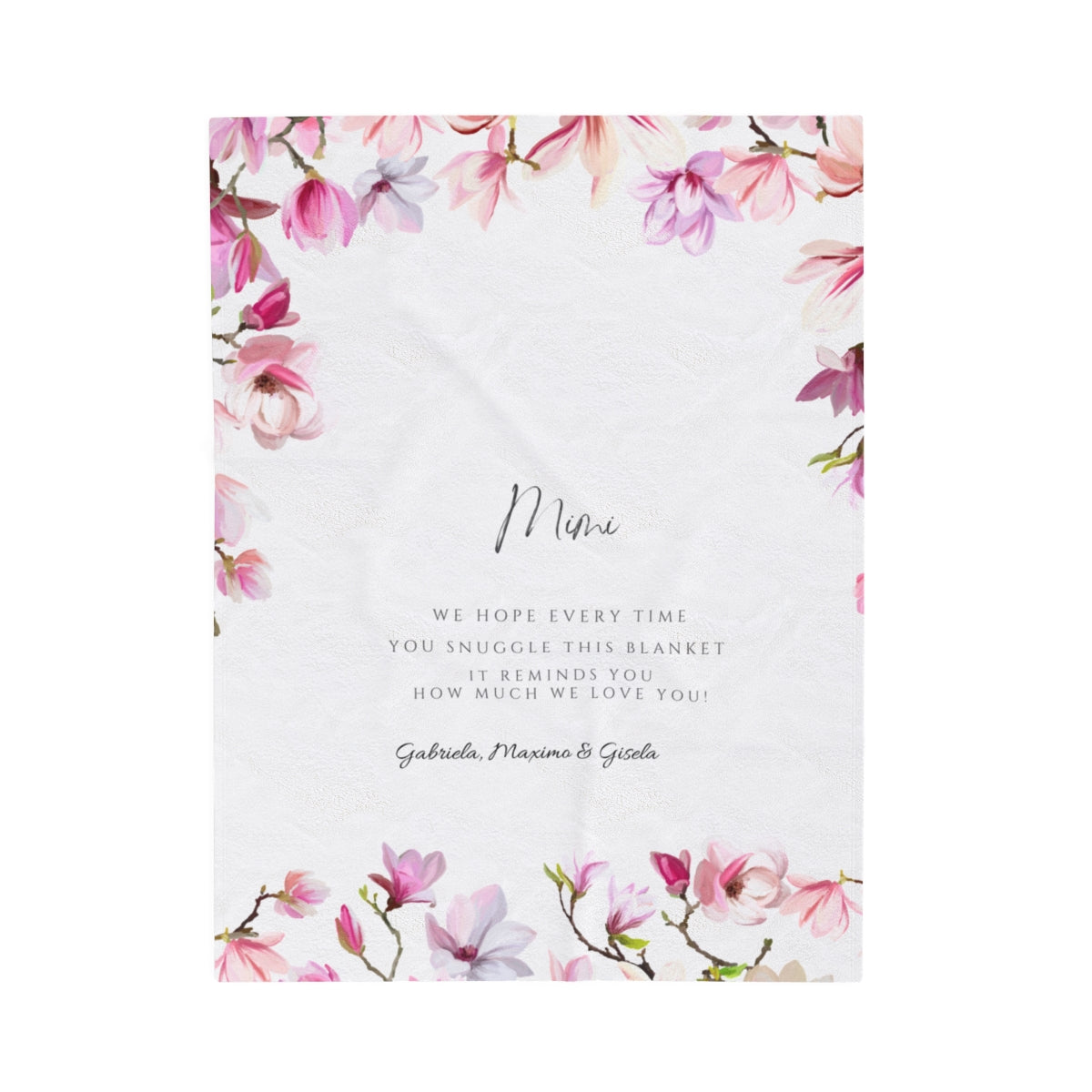 Custom Personalized Velveteen Plush Blanket Mimi