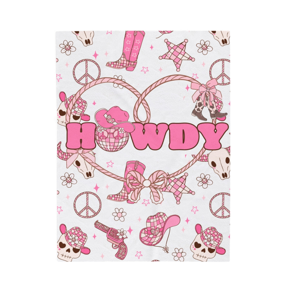 Custom Personalized Velveteen Plush Blanket Howdy