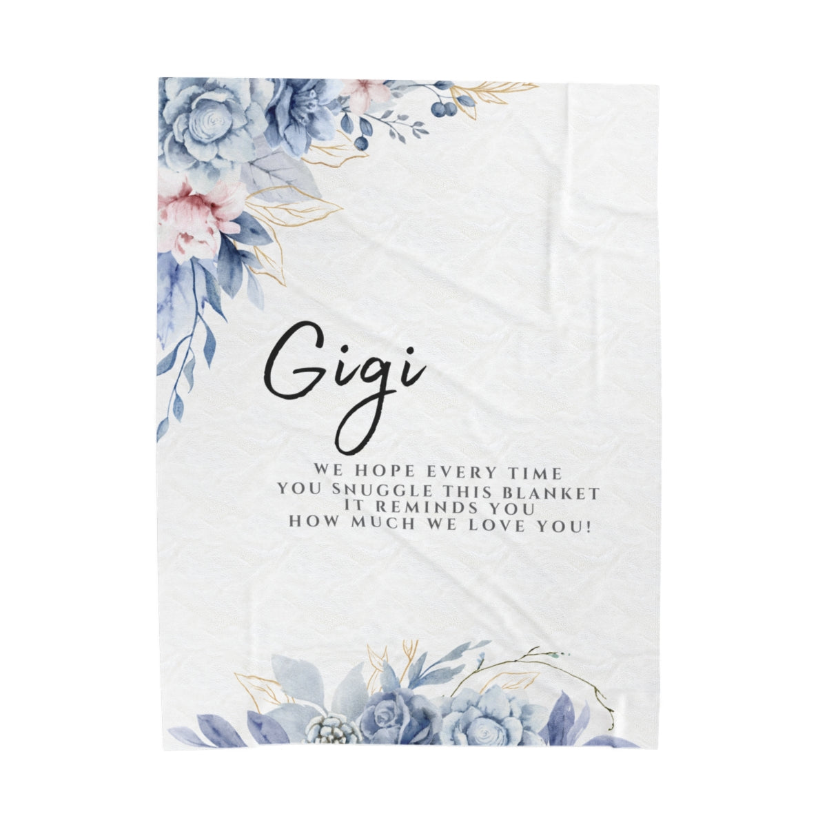 Velveteen Plush custom Personalized Blanket 30x40 Gigi