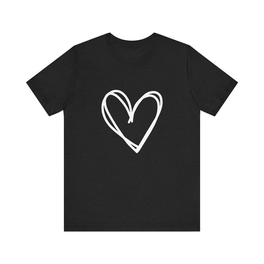 Heart Outline Unisex Jersey Short Sleeve Tee