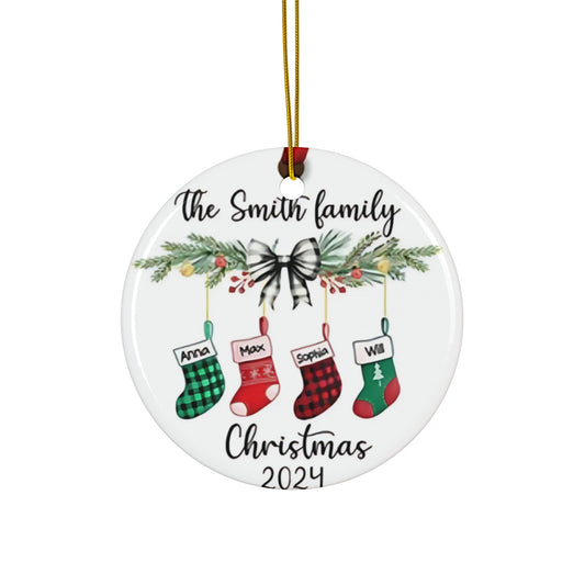 1st Christmas Family of 4 Custom Personalized Ornament