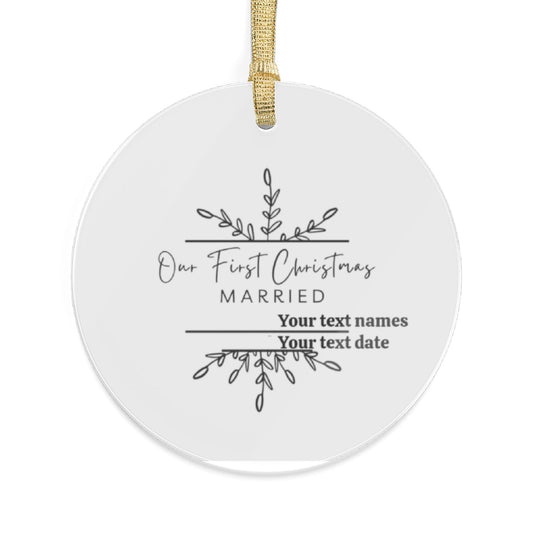 Our First Christmas Married Custom Personalized Acrylic Ornaments