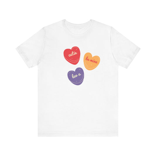 Cutie Valentines Candy Unisex Jersey Short Sleeve Tee