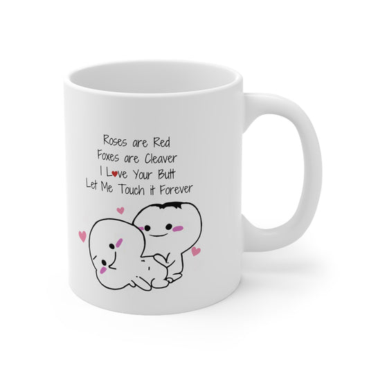 Valentine's Day I Love Your Butt Mug -Funny gift for boyfriend, husband and fiance. 11oz Ceramic Mug
