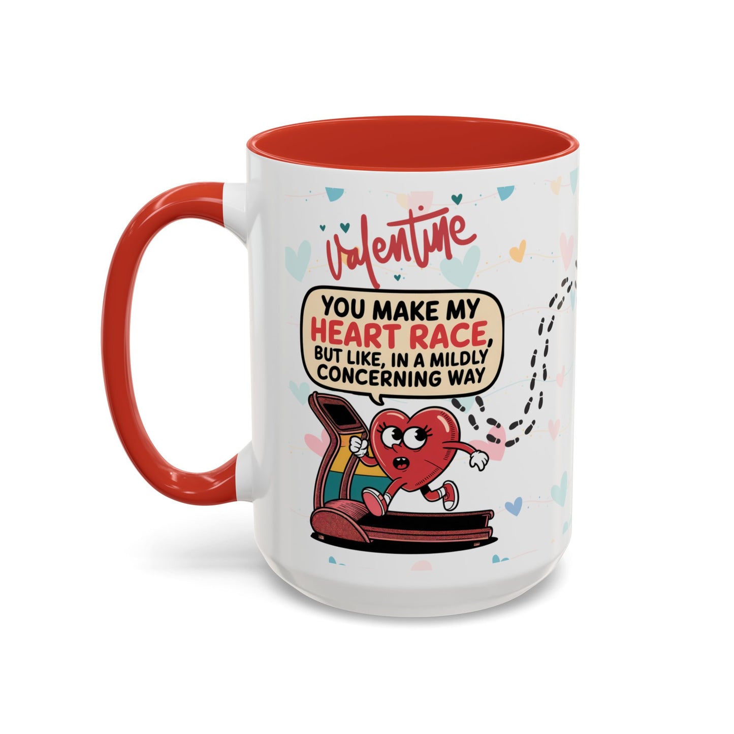 Heart Race Accent Coffee Mug (11, 15oz)