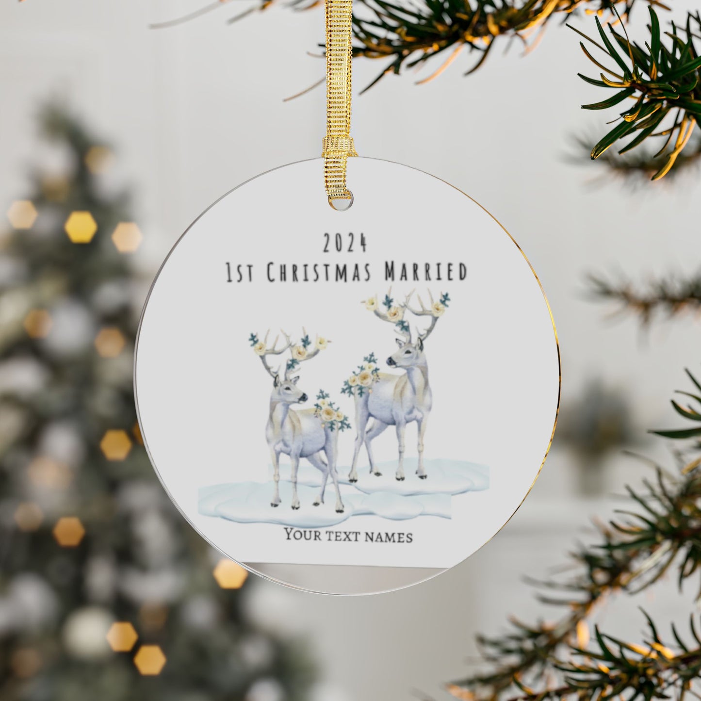 1st Christmas Married Custom Personalized Acrylic Ornaments