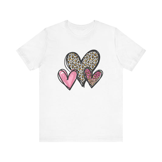 Three heart Tshirt Unisex Jersey Short Sleeve Tee