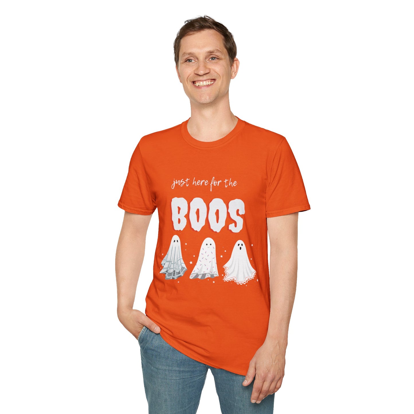 Unisex Halloween Tshirt - Just Here For The Boos