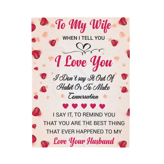 Custom Personalized Velveteen Plush Blanket For My Wife