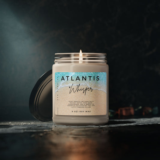 Atlantis Whisper Scented Soy Candle, 9oz