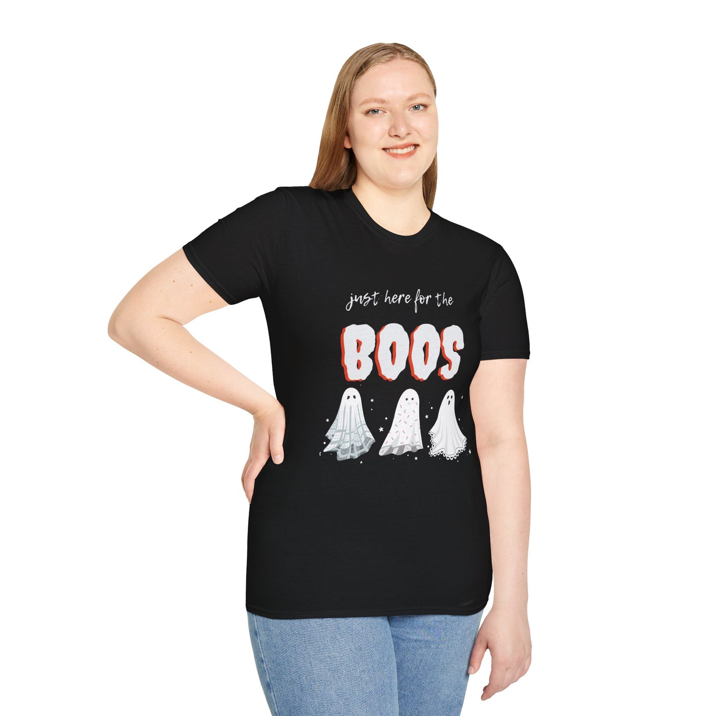 Unisex Halloween Tshirt - Just Here For The Boos