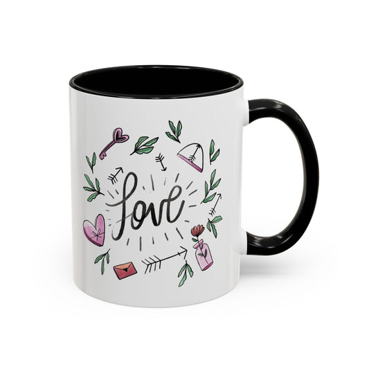 Floral Love Accent Coffee Mug (11, 15oz)