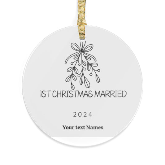 1st Christmas Married Custom Personalized Acrylic Ornament