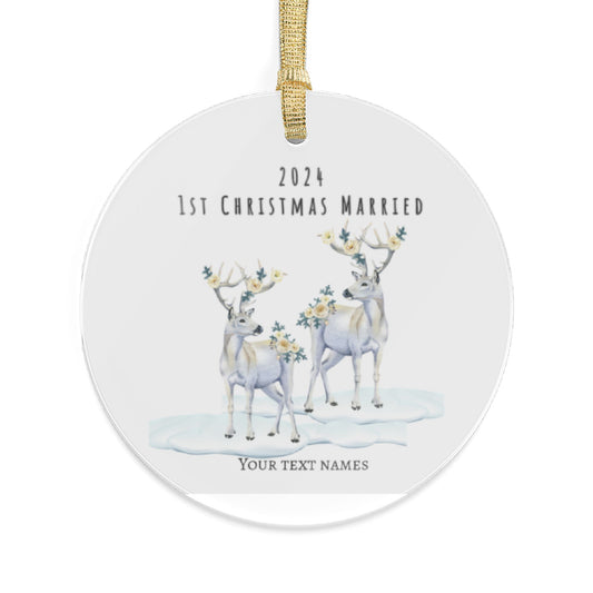 1st Christmas Married Custom Personalized Acrylic Ornaments