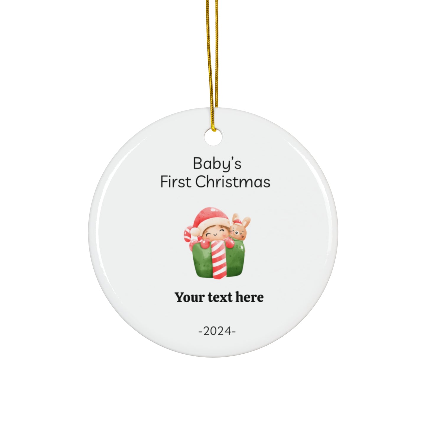 1st Christmas New Baby Custom Personalized Ceramic Ornament Gift Box