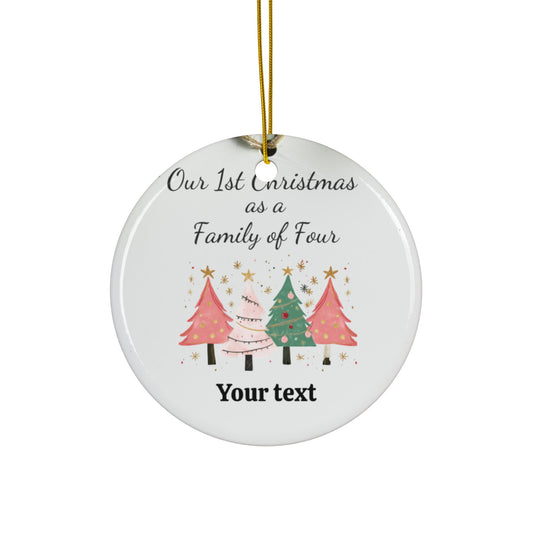 Family of Four custom Personalized Ceramic Ornamen