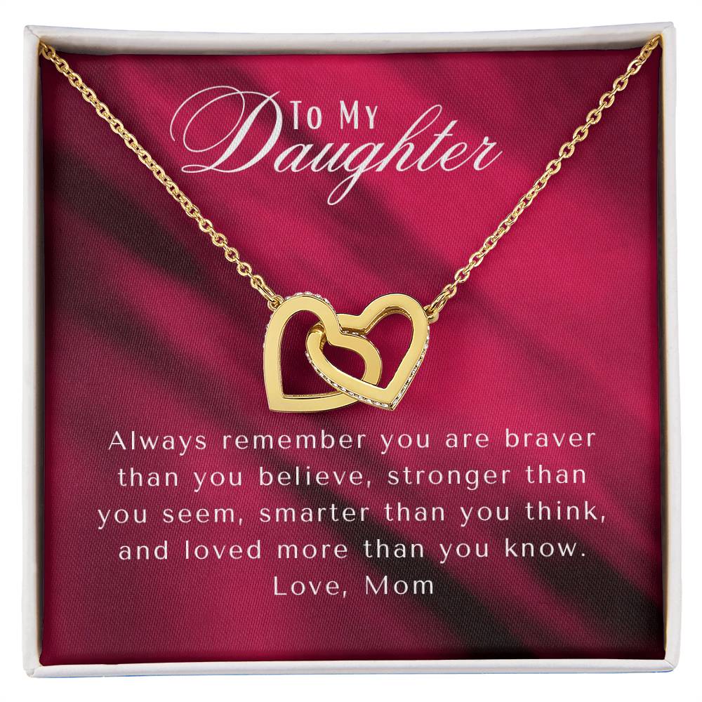 3290575E-0800-47A0-9733-04BF6F4A1EF2 To My Daughter | Interlocking Heart Necklace