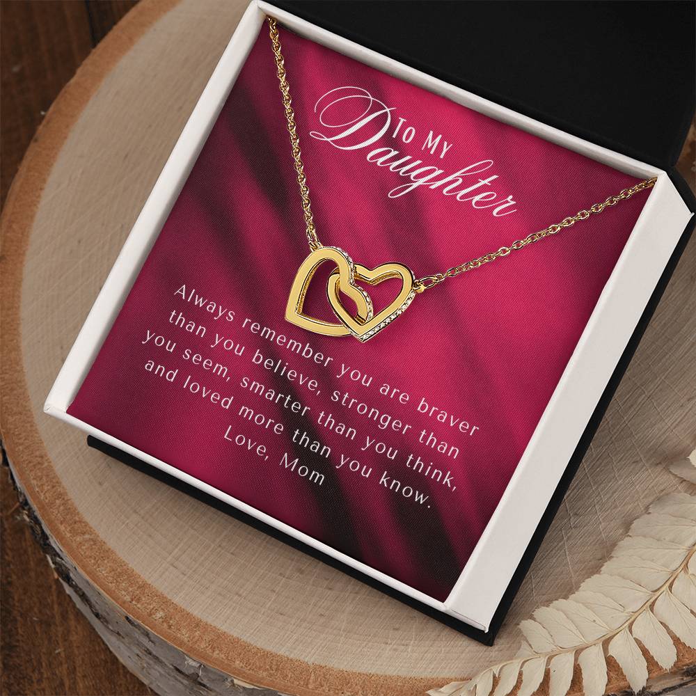 3290575E-0800-47A0-9733-04BF6F4A1EF2 To My Daughter | Interlocking Heart Necklace