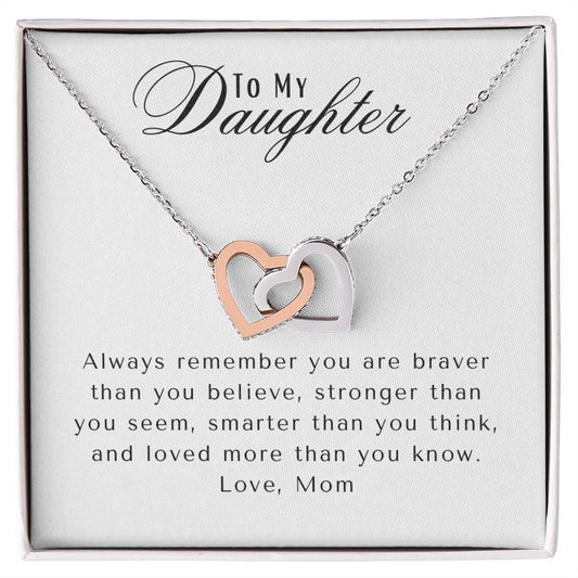 To My Daughter | Interlocking Heart Necklace