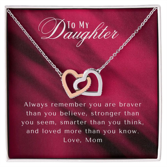 To My Daughter | Interlocking Heart Necklace