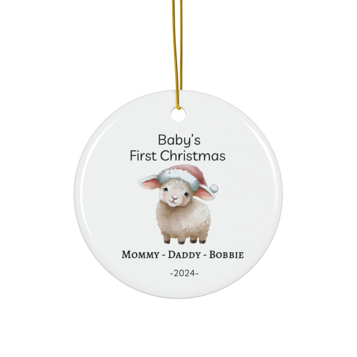 1st Christmas New Baby Custom Personalized Ornament Lamb