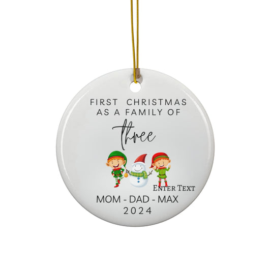 First Christmas Family of 3 Elves