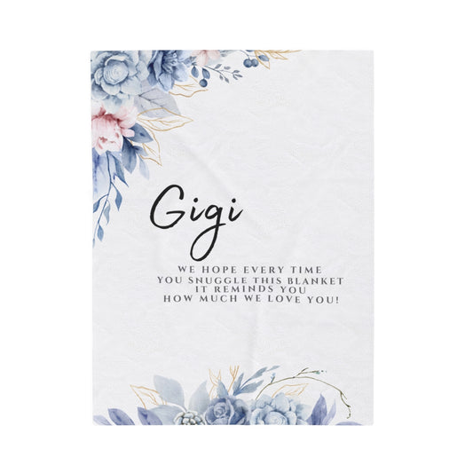 Velveteen Plush custom Personalized Blanket 30x40 Gigi