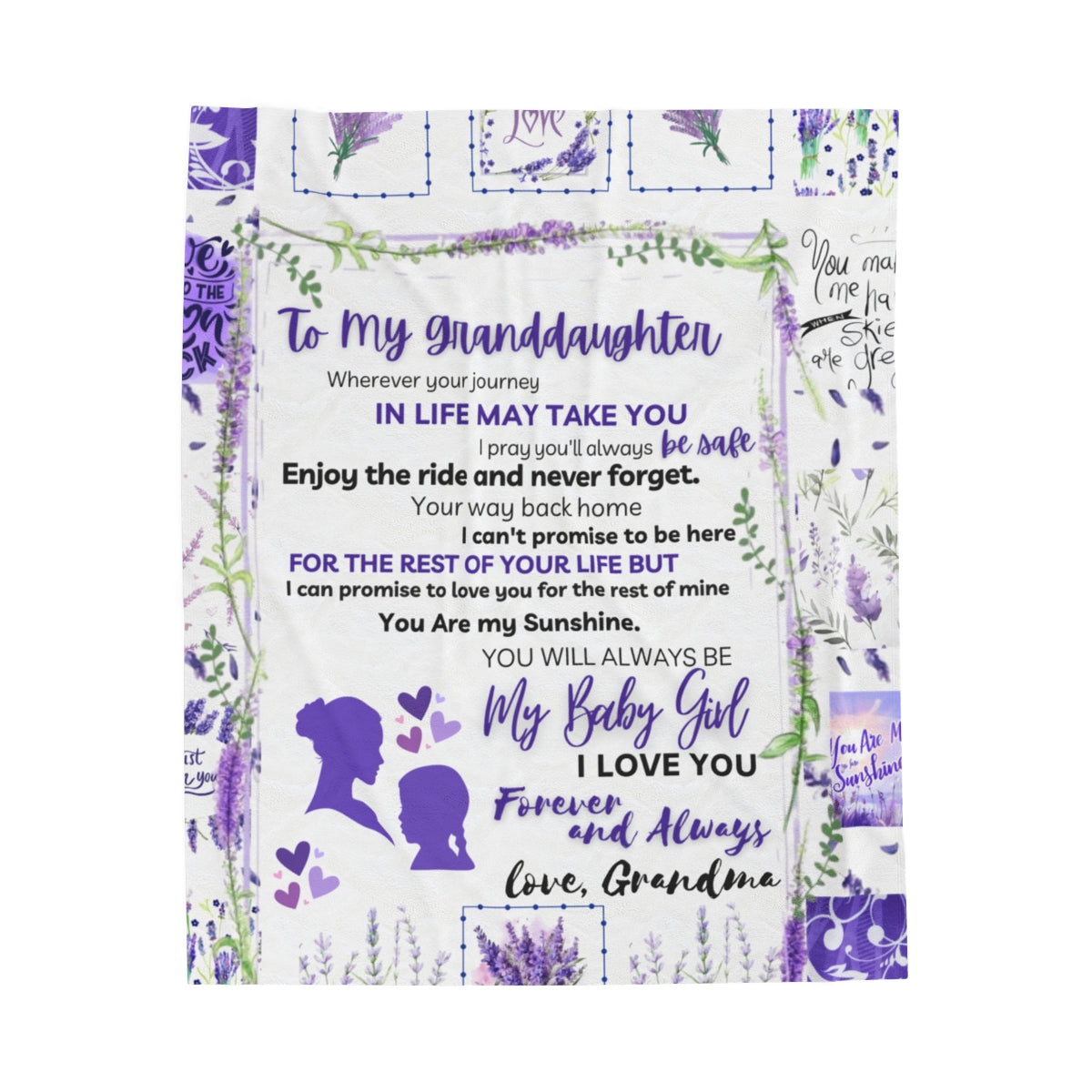 Custom Personalized Velveteen Plush Blanket